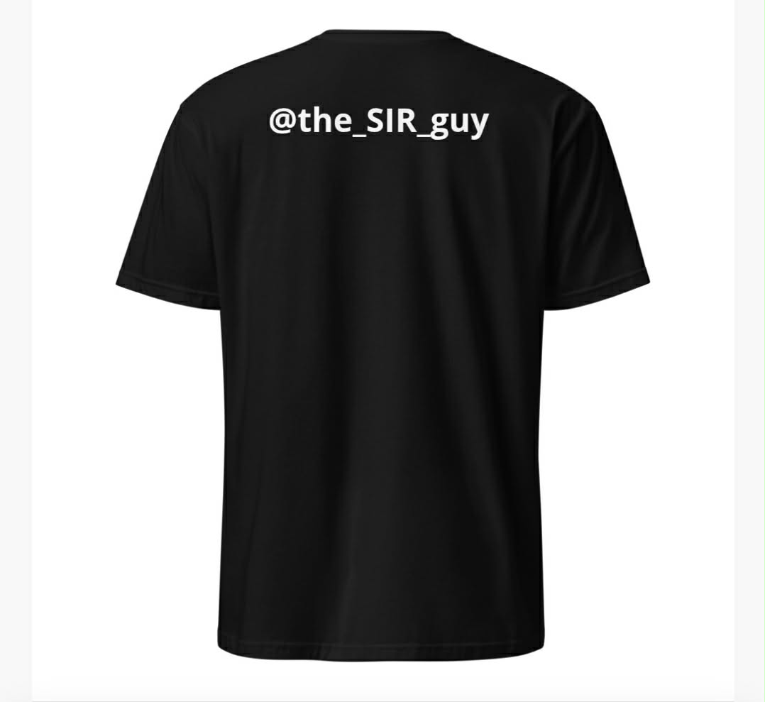 Back of the @the_SIR_guy t-shirt
